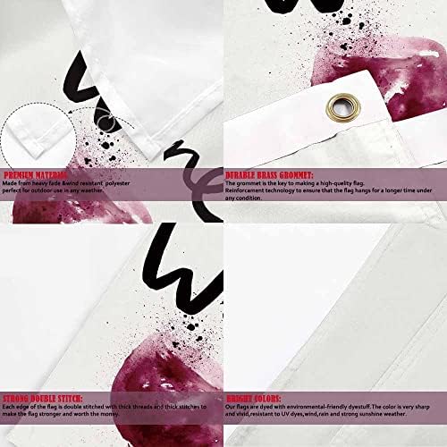 Yekiua Wine Glass Flag 3X5 Ft Watercolor Polka Dot Splash UV Protected Banner Outdoor Indoor Flag With Brass Grommets, Vivid Color Purple - Image 4