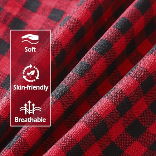 Red and Black Outdoor Christmas Gingham Plaid Pillow Covers 20x20 Set of 2 - Image 4