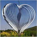 DJUAN Wind Spinner Outdoor Metal Decorations,Silver Heart Wind Spinners for Yard and Garden,Stainless Steel Wind Chimes for Outside Decor,Birthday Gifts for Mom,Mother's Day,Aunt Gifts by DJUAN