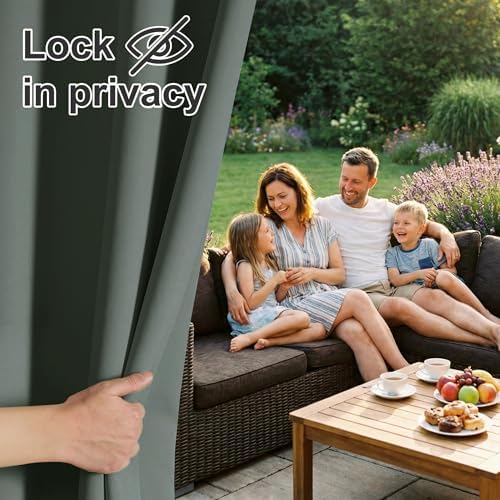 RYB HOME Extra Wide Outdoor Curtains for Patio Waterproof Privacy - Image 3