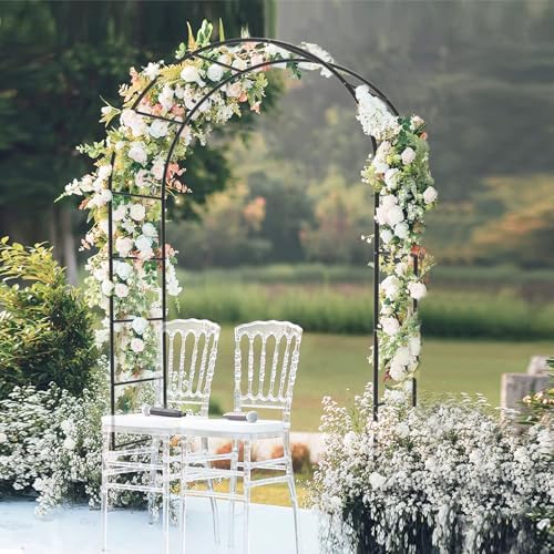 Garden Arch Trellis for Climbing Plants Outdoor - Height: 94.5", Length: 55", Sturdy Metal Garden Arbor with Rust-Proof Coating, Garden Arch for Wedding Decorations and Balloon Arch Stand - Image 6