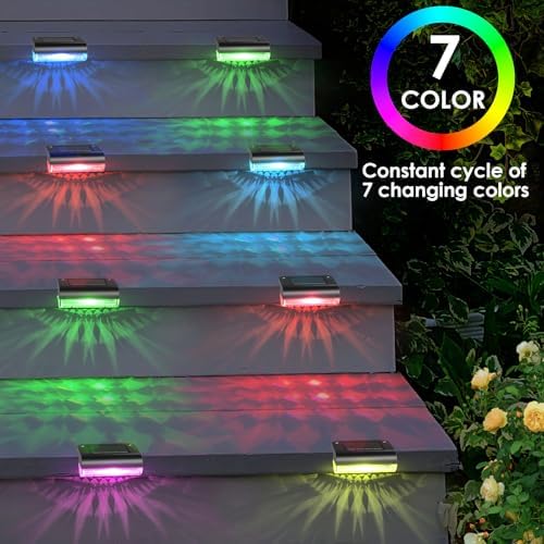 Mancra Solar Step Lights Outdoor, Solar Deck Lights Waterproof Outdoor Lighting for Patio Fence Stairs Post Railing Yard and Garden (Color Changing, 24 Pack) - Image 2