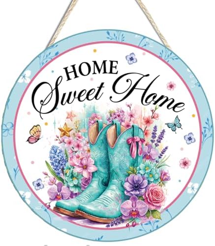 Home Sweet Home Floral Wooden Welcome Front Door Sign Wall Decor by Unknown