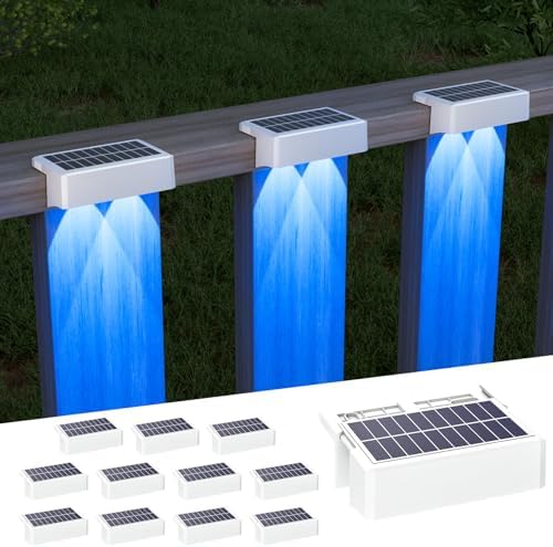 VOLISUN Solar Deck Lights 12 Pack, Color Changing LED Large Size Lamp by VOLISUN