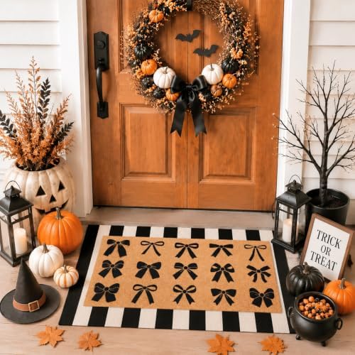 Tinideya 2 23.6 X 35.4 Inches Christmas Bows Brown Black - Image 4