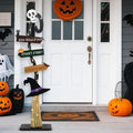 Halloween Decorations |Lighted Witch's Broom Halloween Wooden Porch Sign | Spooky Light Up Witch Decorations Sign for Indoor Outdoor Yard Decor by Unknown