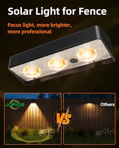 JOFIOS Solar Fence Lights Outdoor, 9 Fixed Colors ＆ Color Changing Fence Lights Solar Powered Waterproof IP65 Dusk-to-Dawn LED Deck Lighting for Patio, Railing, Pool, Porch, Backyard, Wall, 16 Pack - Image 5