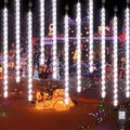AWQ 16.9 Inch 10 Tubes Meteor Shower Lights Outdoor Christmas Lights White by AWQ
