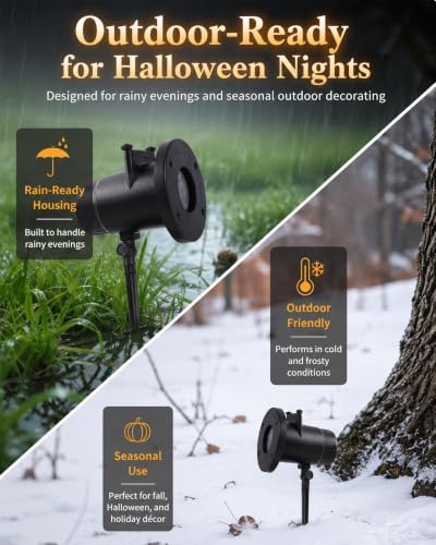 Halloween Projector Turn Your Home into a Haunted Wonderland Halloween, 10 Unique HD Projection Patterns, 32ft Uitra-Large Display Window Decorations Ghost Witch Lamp Decor Lights Garden Party，1 - Image 7