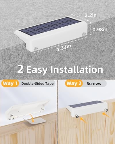 VOLISUN Solar Deck Lights 20 Pack, Warm White Glow LED Large Size Lamp, IP65 Waterproof Step Lights Outdoor for Deck, Step, Fence, Railing, Wall and Stairs(White) - Image 5