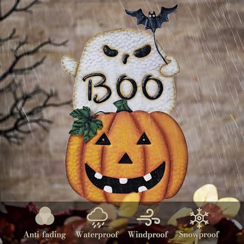 TERESA'S COLLECTIONS Outdoor Halloween Decor Ghost Pumpkin Yard Stake - Image 5