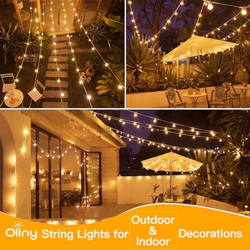 Ollny Outdoor String Lights, 150FT LED Patio Lights Waterproof White Wire - Image 6