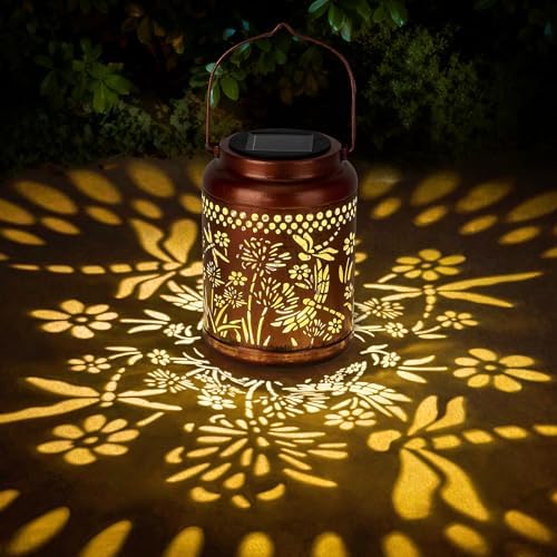 Dragonfly Solar Lanterns Outdoor Waterproof, Gifts for Women by KEWOOL