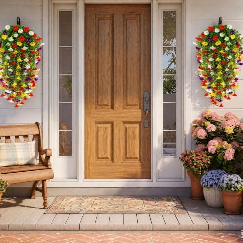 6 Pcs Artificial Hanging Flowers for Outdoors, UV Resistant Morning Glory Vines, Faux Silk Trailing Plants for Porch Patio Window Box Indoor Outdoor Home Decor (Mixed-color04) - Image 4