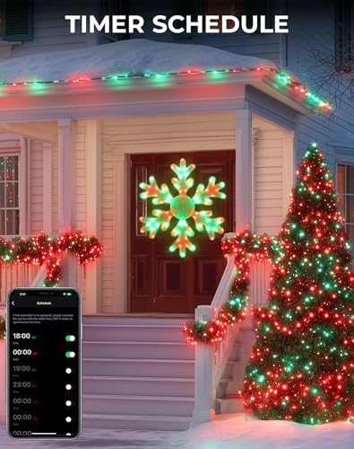 32" Smart LED Snowflake Christmas Lights Outdoor, App Control DIY Colors - Image 6
