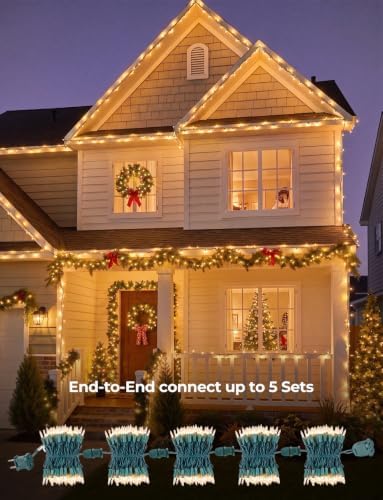 Clear Christmas Lights, 40FT 200 Count Incandescent Mini String Lights, Connectable Waterproof Fairy Light Christmas Decorations for Indoor Outdoor Xmas Tree Garland Garden Patio Party Wedding Decor - Image 5