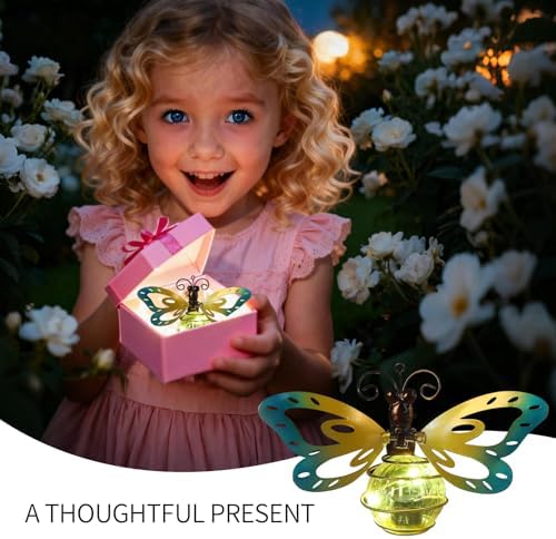 Butterfly Outdoor Decor with Bouncy Springs Pendant Lights Birthday Gifts for Women Mom Grandma,Hanging Solar Lights Outside Waterproof Metal Solar Garden Decoration for Porch,Yard,Backyard,Patio - Image 6