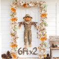 Neutral Fall Garland for Mantle Fireplace - 2 Pack 6Ft Outdoor Autumn Leaves Decor for Home Front Door with Pumpkins Indoor Maple for Farmhouse Table Stairs Porch Halloween Thanksgiving Decorations by NUTIKAS