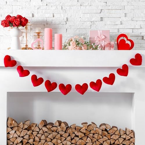 Mindsoft 8.2 ft Heart Garland Red Valentine's Day Decor - Image 4