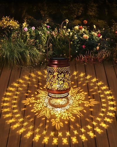 Solar Lanterns Outdoor Waterproof Hummingbird Elegant Garden Decor Birthday Gifts for Women Mom Grandma Sister Metal Hanging Solar Lights Outside Gardening Decorations for Backyard, Patio, Lawn, Porch - Image 3