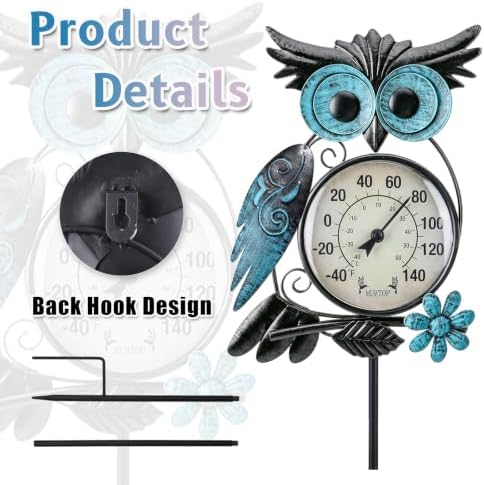 MUMTOP Outdoor Thermometer, Owl Outside Decor for Patio, Yard and Garden - Image 4
