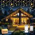 Xahpower 622 LED Icicle Lights Outdoor, Plug in 59ft Waterproof Christmas String Lights, Remote & Timer, Decoration for Wedding, Garden by Xahpower