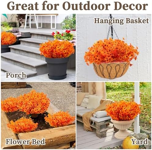 ColoPlay 18 Bundles Artificial Mums for Outdoors, Fake Flowers Fall Decor - Image 7