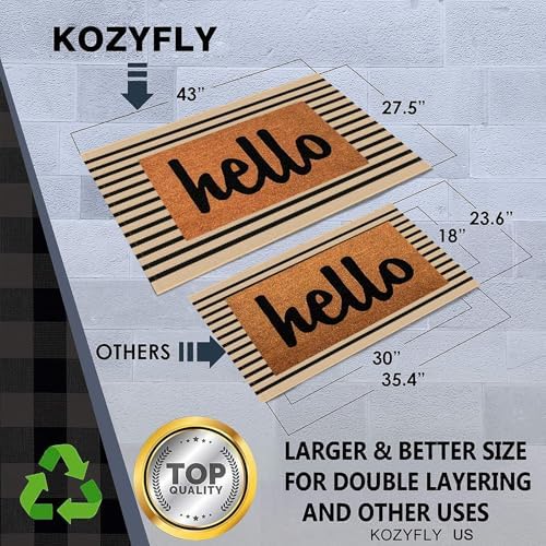 KOZYFLY Brown and Black Doormat 27.5x43 Inches Washable - Image 2