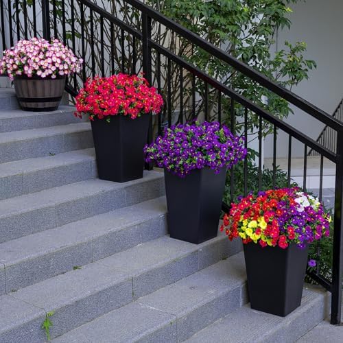 Artificial Faux Flowers for Outdoor 16 Bundles Fake Morning Glory,7Color - Image 6
