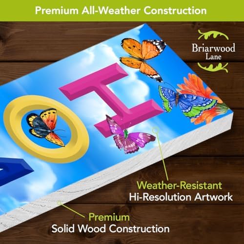 Briarwood Lane Spring Double Sided Reversible Pine Porch Leaner 47x9.5 Butterflies Flip Flops For Spring Porch Leaner - Image 4