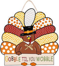 CYNOSA Thanksgiving Wreath for Front Door Turkey Door Hanger Gobble Sign Thanksgiving Turkey Outside Door Decorations by CYNOSA