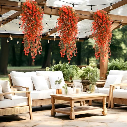 6 Pcs Fall Artificial Hanging Flowers Outdoor, Fresh Color - Image 6