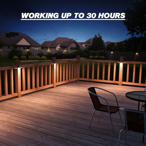 Aulanto Solar Led Deck Lights, Warm White & RGB Modes, Outdoor Waterproof for Backyard, Pool, Patio, Fence Post/Line (4Pack & 4Modes) - Image 3