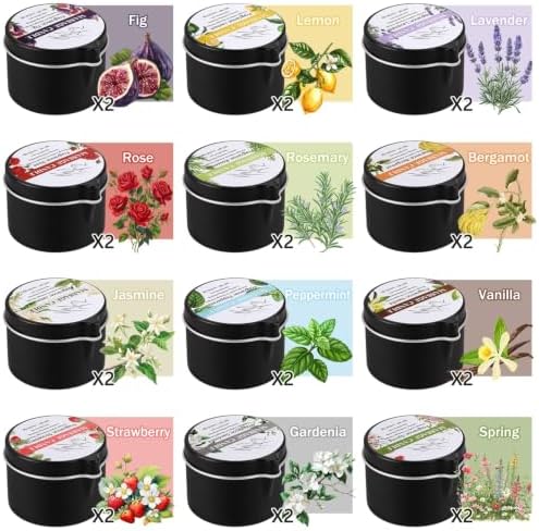 24pcs Massage Candles Set, Low Temperature Body Spa Candle with 12 Scents - Image 2
