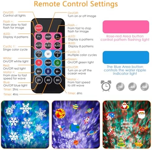 Halloween Christmas Outdoor Projector Lights with 14 HD Replaceable Slides with Remote Control Waterproof Outdoor Indoor Xmas Theme Party Yard Garden Decoration - Image 5