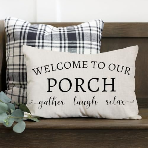 PANDICORN Outdoor Lumbar Throw Pillow Covers 12x20 Inch Set of 2, Cream - Image 6
