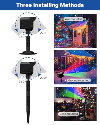 Christmas Projector Lights Outdoor, Thick Metal Housing Laser Light Projector, RGB 3 Colors Christmas Decorations Twinkles Moving Light Show, Holiday Projector for House/Garden/Party/Wedding - Image 6