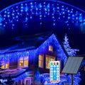 KiflyTooin Solar Christmas Lights Outdoor Waterproof Christmas Decorations Curtain Lights 320LED 29.5ft 60 Drops, Solar Powered Rechargeable Fairy Lights for Party, Wedding, Home Decorations(Blue) by KiflyTooin