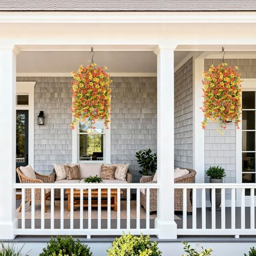 INQCMY Artificial Fake Hanging Flowers Plants for Outdoor Fall Decoration - Image 6