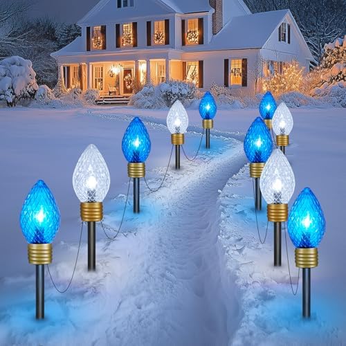 Strawberry Jumbo C9 Christmas Pathway Lights, 2Pack Total 17FT by Moonflor