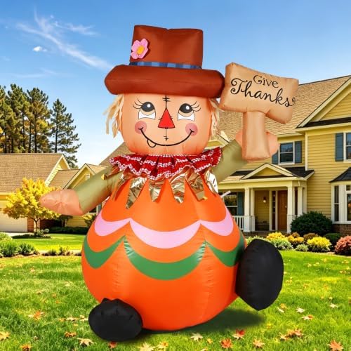 4FT Fall Thanksgiving Inflatables Outdoor Decorations with Built-in LED by inflatablesoutdoordecoration