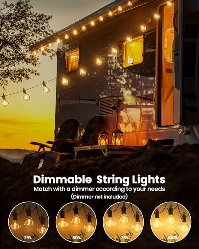 Brightown Outdoor String Lights, 209FT G40 LED IP65 Waterproof Patio Lights - Image 3