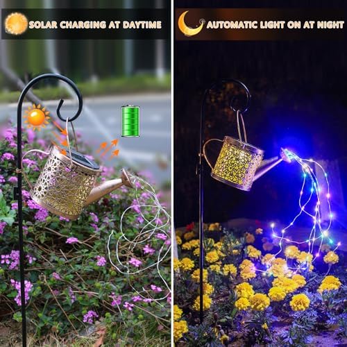 Solar Lights Outdoor Decorative, 2 Pack Solar Watering Can Lights - Image 5