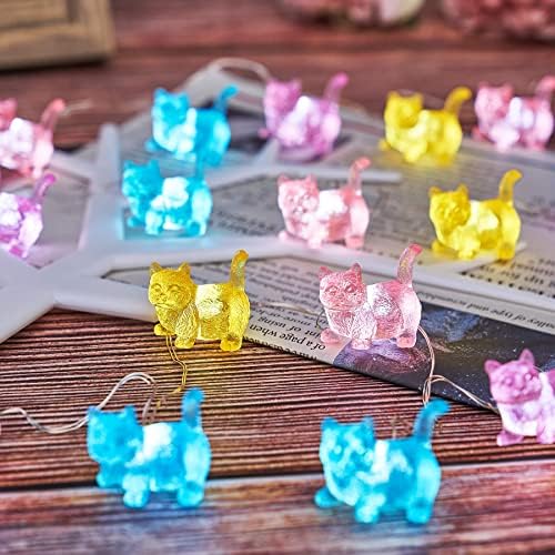 Bartlett Solar Garden Lights Outdoor Cute Cat Fairy Lights Solar Powered String Lights Outdoor Waterproof Kitty Decorative Lights 40LEDs Light 14ft Patio Décor Yard Fence Walkway Balcony Decoration - Image 5
