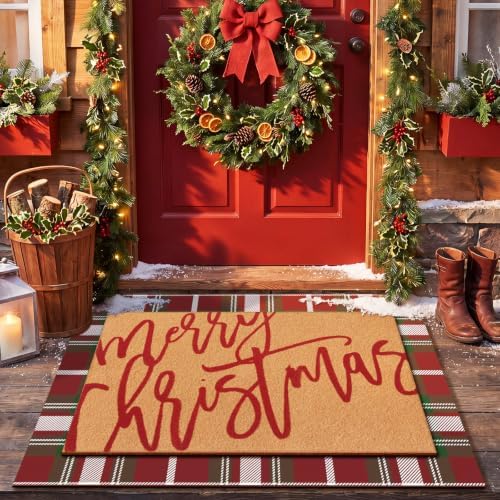 Tinideya 2 23.6 X 35.4 Inches Christmas Plaid Red Green by Tinideya