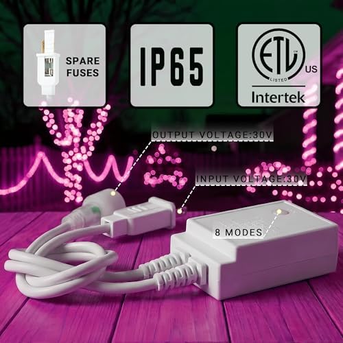 50ft Rope Lights For Outside,Connectable & Flexible Tube Lights with 8 Modes Controller, Waterproof Pink LED Rope Lighting for Deck,Garden,Pool,Patio,Bedroom,Party,Indoor & Outdoor Landscape Lighting - Image 2