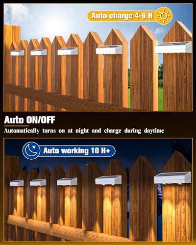JOFIOS Solar Fence Lights 12 Pack, 50 Lumens Outdoor Fence Solar Lights with 12 Modes RGB Color Glow LED Solar Lights Outdoor Waterproof for Patio, Backyard, Deck, Fence, Railing.（White Shell） - Image 6
