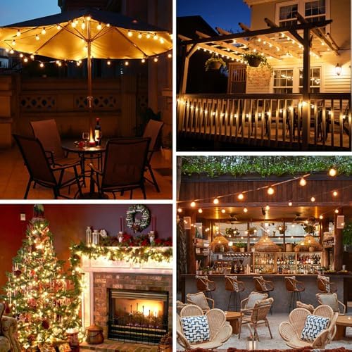 Bosceos 300ft (100ft*3) Outdoor G40 LED Globe String Lights Waterproof - Image 7