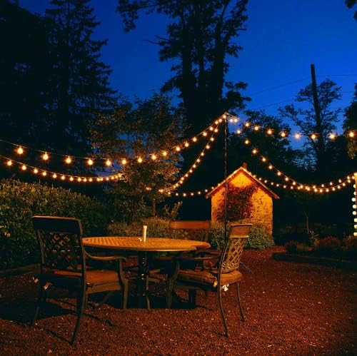 Outdoor String Lights 200FT 2-Pack LED Outside Waterproof Patio Lights Backyard Heavy-Duty Shatterproof Plastic G40 Bulbs 0.6W Efficient Connectable Globe Light Decor Yard Café Exterior - Image 6