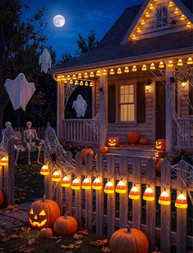 Halloween String Lights Decorations Outdoor, 8.5Ft 10LED Candy Corn Lights - Image 6